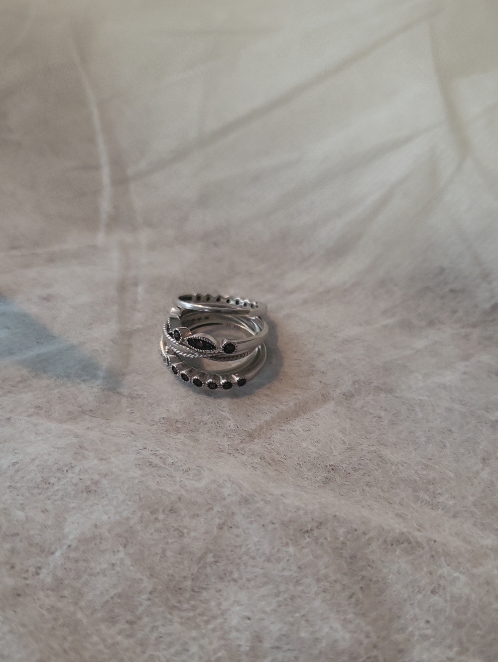 Stackable Red Diamond Rings - Picture 6 of 6